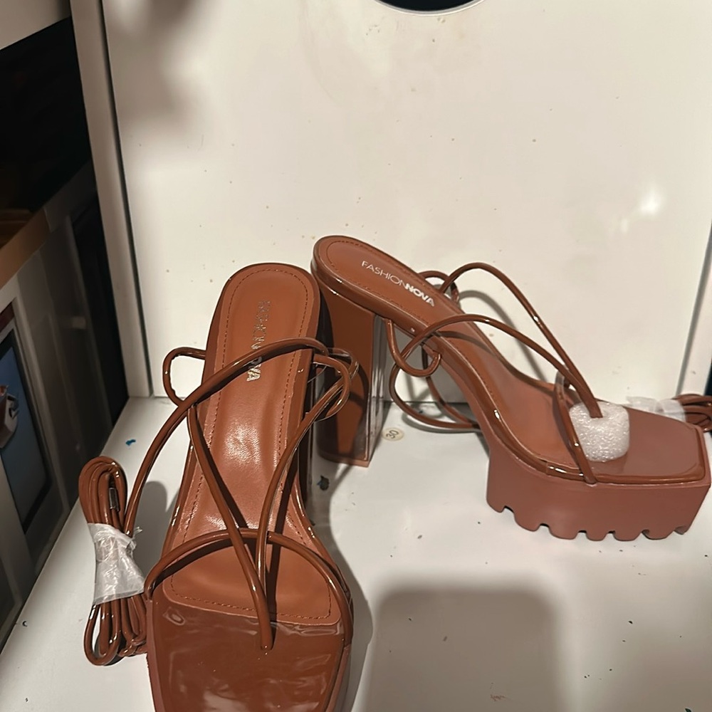 Brown fashion nova heels